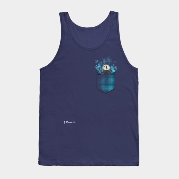 Sea otter - blue shirt pocket Tank Top by Purgatory_Feminist